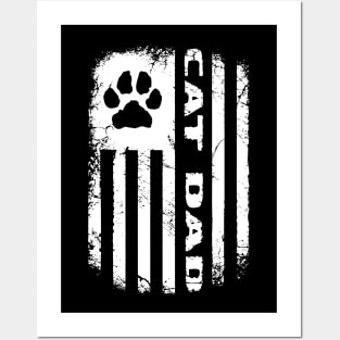 Cat Dad Distressed Flag Posters and Art